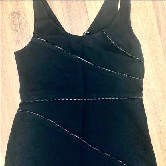 Theory $295 Bodycon Zipper Accent Mini Dress 0 Black Dress - Picture 5 of 16